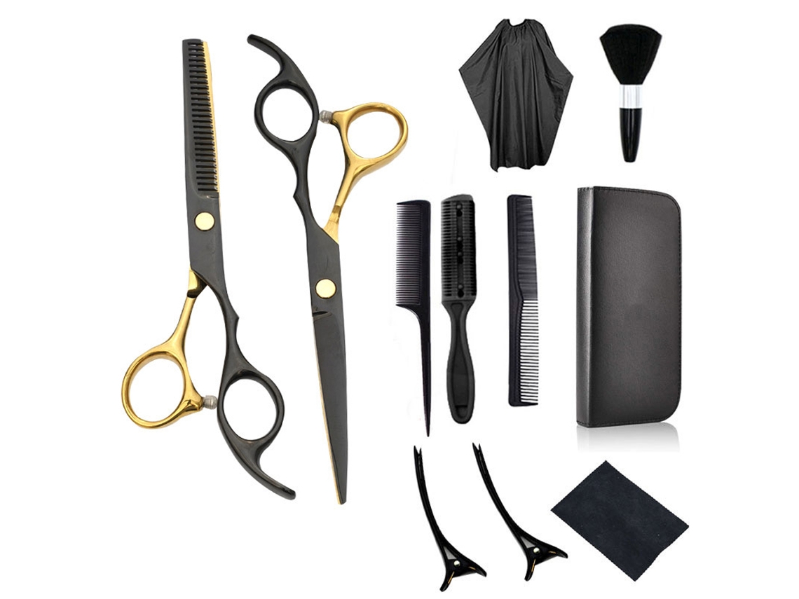 Kit de tijeras para cortar cabello, juego de tijeras de peluquero profesional con tijeras para adelgazar JEDBESETZT