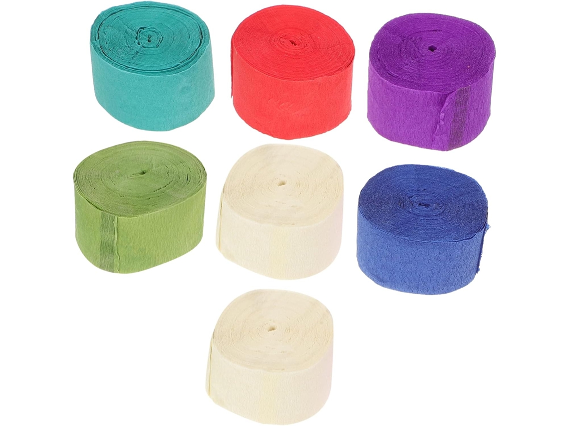 7 Rollos De Banderines Decorativos De Papel Crepé Para Fiestas, Cumpleaños Y Bodas.