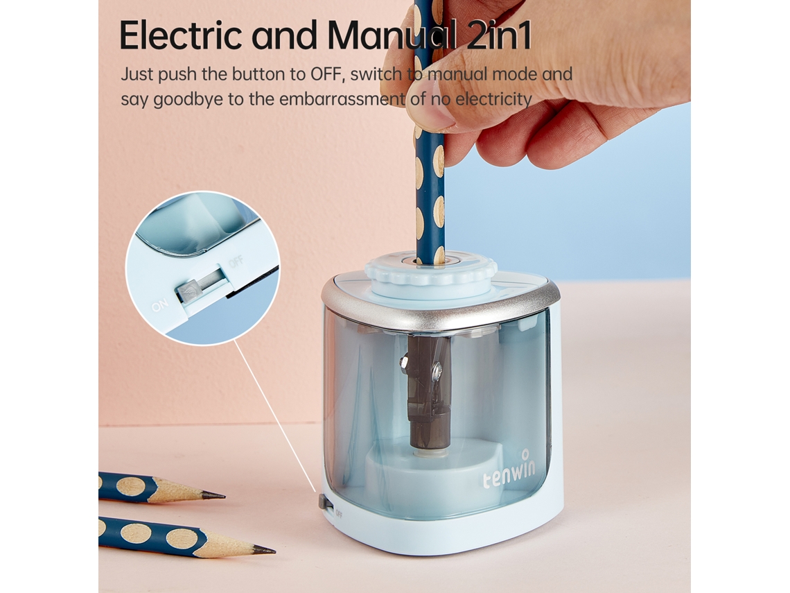 Sacapuntas Eléctrico Portátil Con Batería, Modo Manual De 6-8 Mm, Para Estudiantes, Escuela, Hogar Y Aula.
