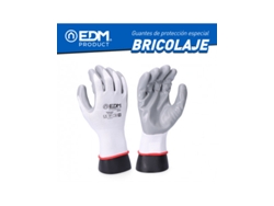 Guante de Bricolaje Poliéster Recubierto de Nitrilo Talla 7 EDM