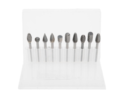 Conjunto de 10 limas rotativas de corte único para polimento e desbaste com misturador elétrico de metal.