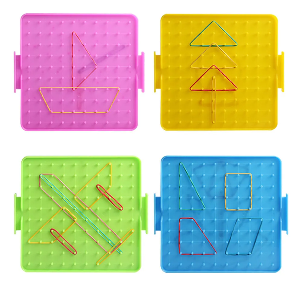 Nuevo juego de 1 placa de uñas geométrica de matemáticas primariavayotoy