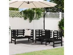 Conjunto de 2 piezas de muebles de jardín de madera maciza de pino negro Dkd Home Decor