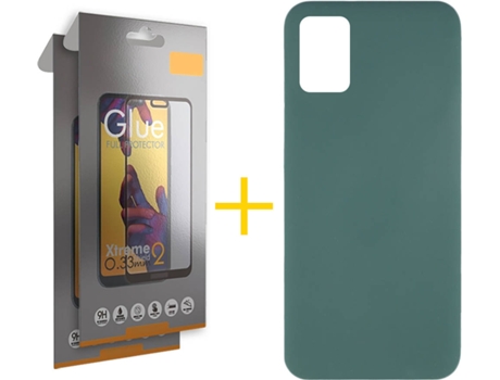 Kit Funda + 2 Protectores de Pantalla Samsung Galaxy A51 SKYHE Full Silicona Líquida (Verde)