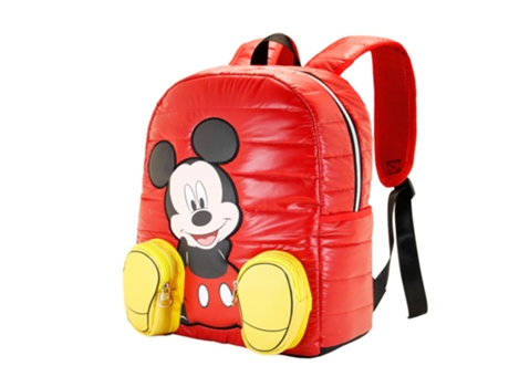 Mickey Mouse Shoes Mochila Fashion Padding db, Rojo
