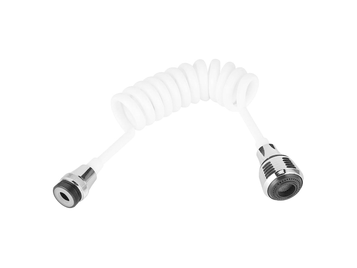 Extensión de grifo versátil, diseño desmontable para cocina y baño, tubería de agua de alta elasticidad para mayor durabilidad y protección contra fugas de agua.