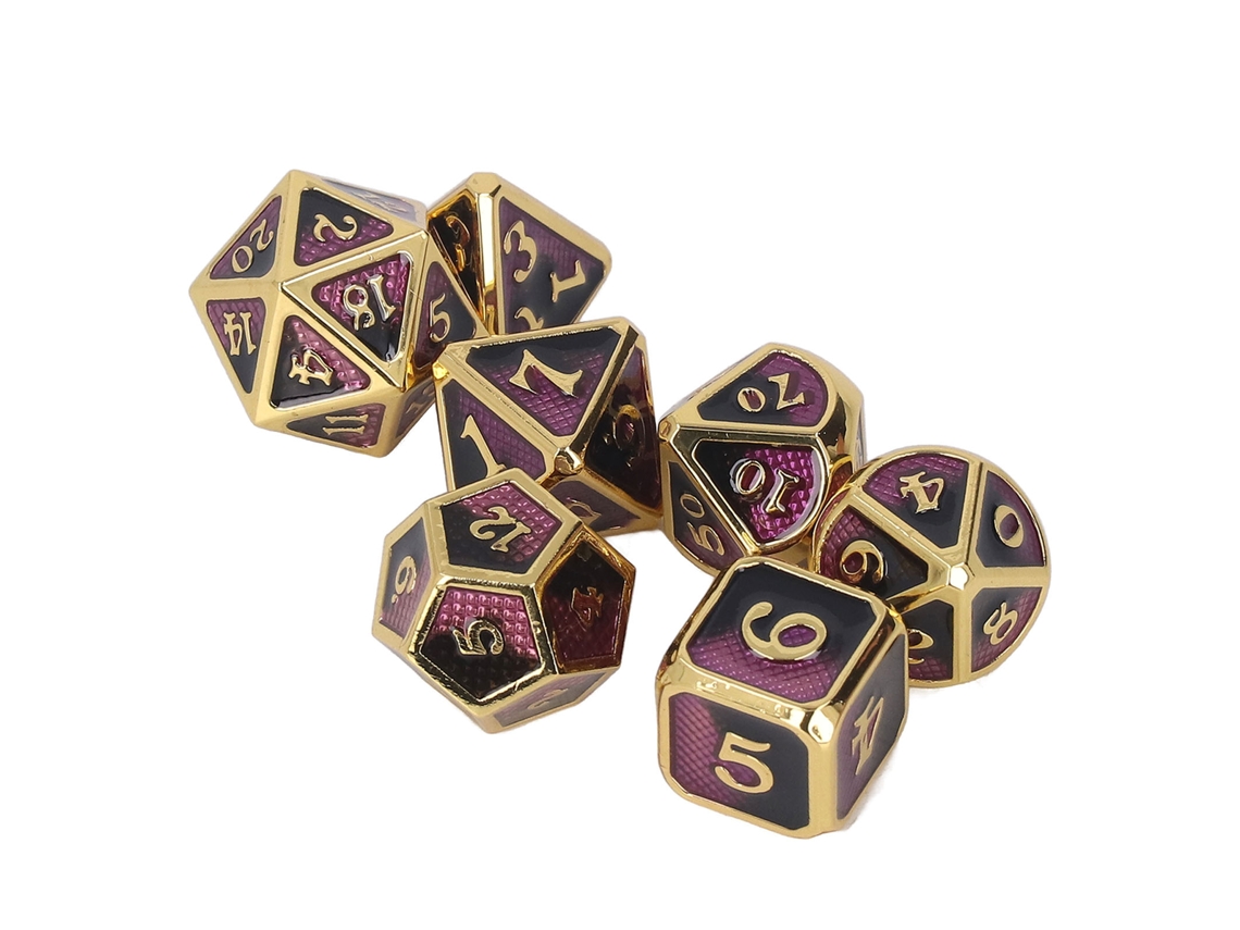 2026-set De 7 Dados Metálicos Poliedros Para Juegos De Mesa, Rpg Y Cartas, Props Divertidos Para Fiestas Y Vacaciones Tipo 2