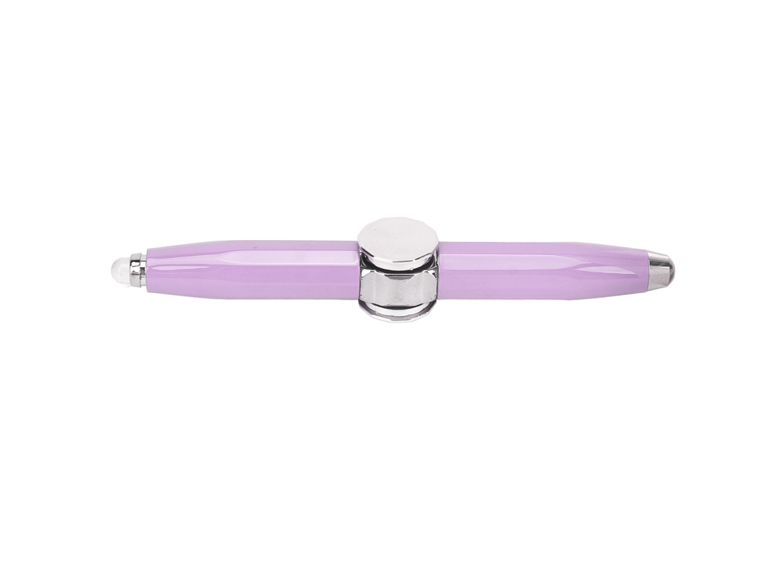 Pluma Giratoria Antiestrés Con Luz Led Portátil Para Estudiantes Pluma Bolígrafo Giratoria Morada