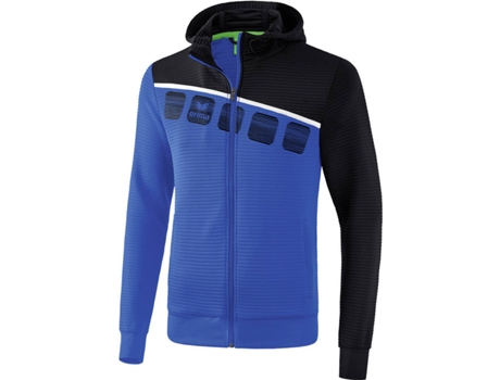 Chaqueta Entrenamiento con Capucha Niños ERIMA (Azul Royal, Negro y Blanco - 8 Años )