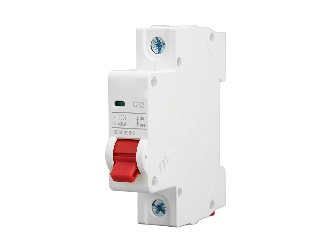 Disyuntor Mcb 1p Cc 250v 32a Montaje Din Rail Interruptor Protector Capacidad De Ruptura 6000a