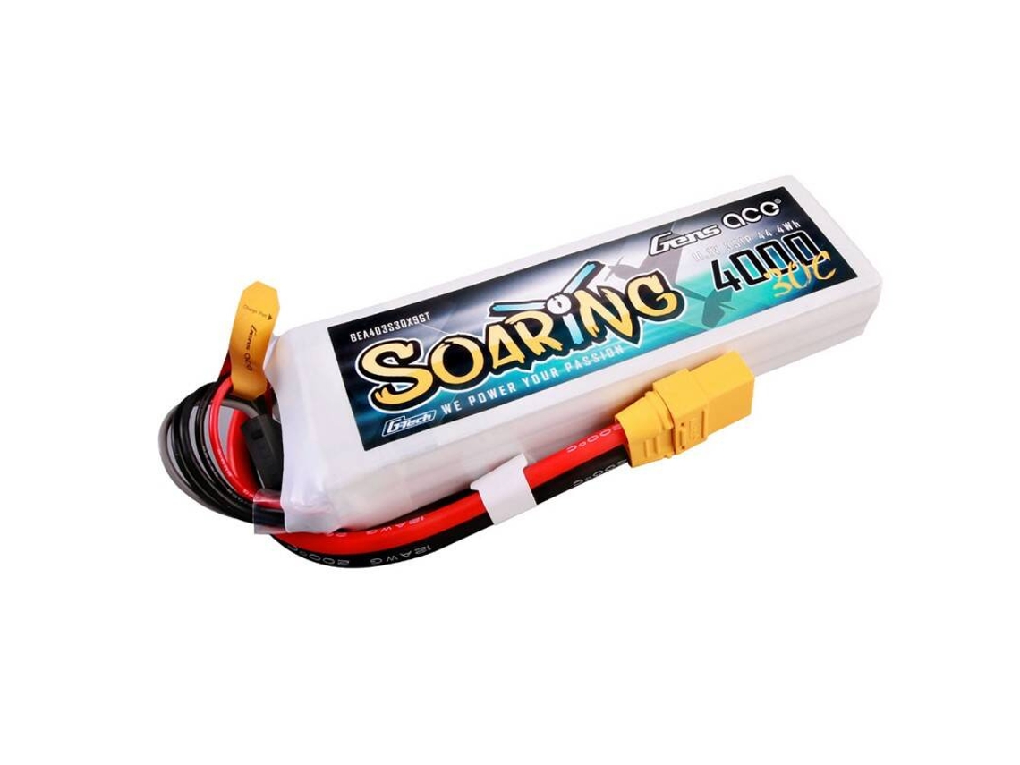 Batería Lipo Gens Ace de 4000 mAh, 11,1 V, 30 C, 3S1P, para drones (1 unidad)