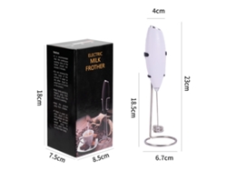 Espumador de leche eléctrico para café, con soporte, ideal para capuchino (blanco) Cuich