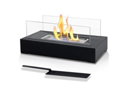 Brasero Portátil De Mesa Para Interiores Y Exteriores Con Llamas Danzantes, Diseño Moderno, Base De Acero Resistente.