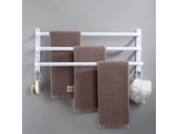 Toallero de baño con 3 estantes, fabricado en aluminio, para montaje en pared. Ideal para baños, cocinas y aseos.