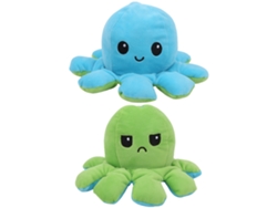 Peluche De Pulpo Reversible De Doble Cara, Lindo Juguete Para Bebé, Regalo En Azul Claro Y Verde Claro.