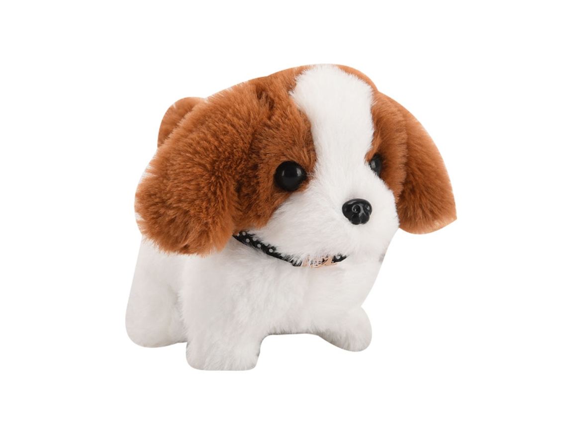 2026-perro Peluche Eléctrico Simulado Con Caminar, Cola Moviéndose Y Ladrido, Raza San Bernardo Marrón, 18x14.5x13.5cm