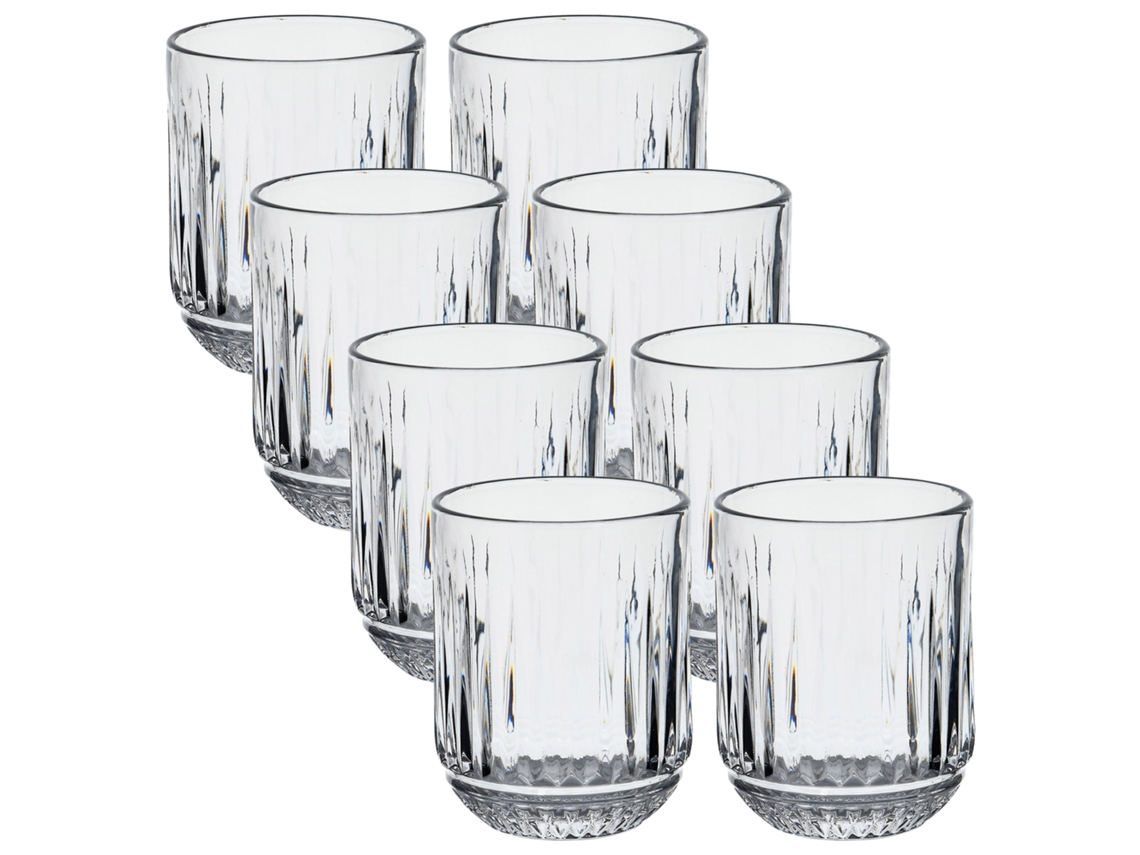 Juego de 8 vasos de vidrio transparente San Ignacio, 300 ml