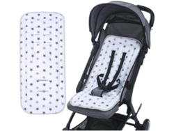 Cojín para asiento de cochecito Gertiz de algodón transpirable y lavable/blanco