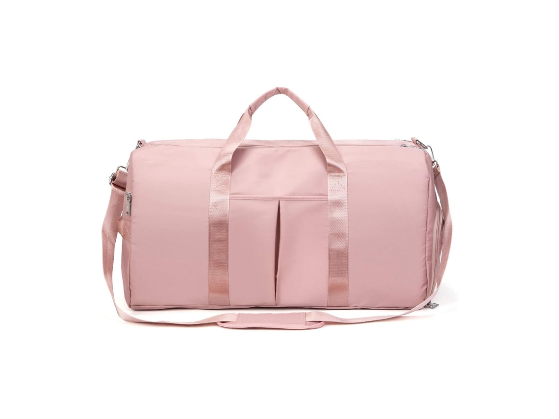 Mochila de Ginástica Esportiva para Mulher com Bolso Interno e Compartimento para Sapatos Rosa