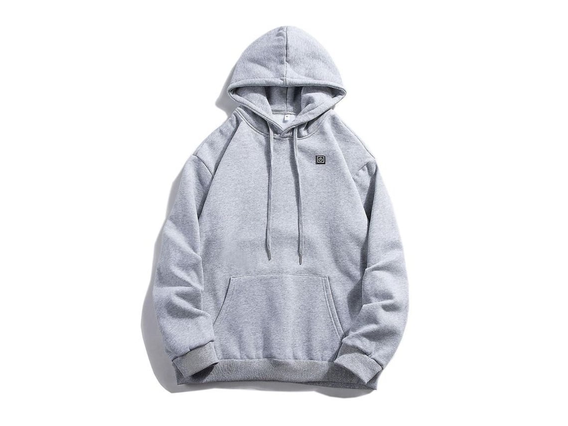 2026-sudadera Con Capucha Térmica Usb Unisex De Algodón Y Lana Gruesa Para Otoño/invierno Casual Gris Con Cremallera Y Bolsillos