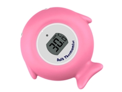 Termómetro electrónico infantil de agua con diseño de pez de dibujos animados, color rosa.