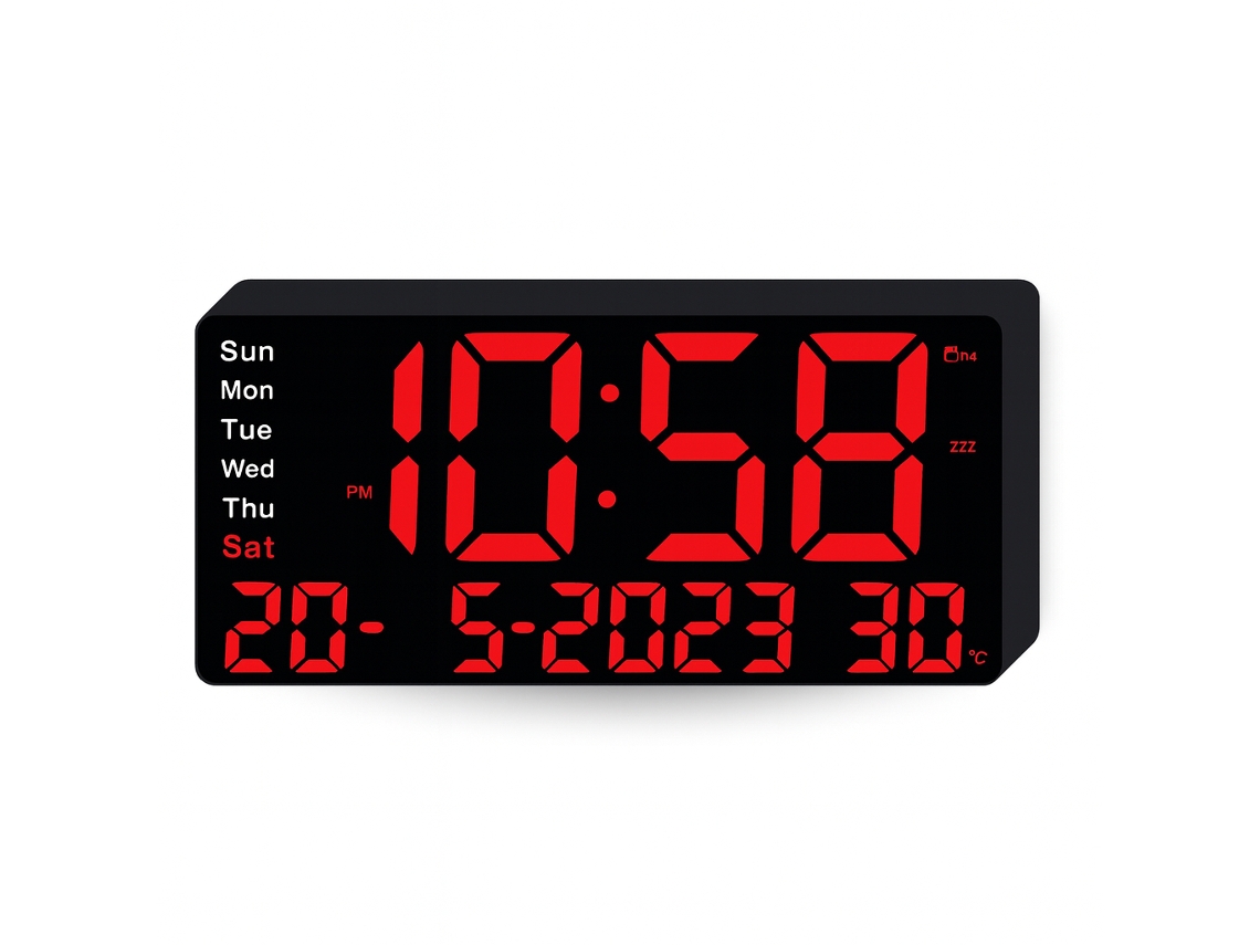 Reloj despertador digital LED Sanda SD 4127 negro y rojo