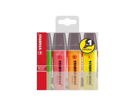 Marcadores Fluorescentes STABILO Boss Original (4 Un - Multicolor)