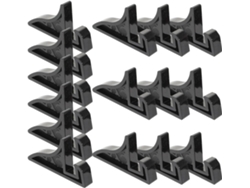 Juego de 16 soportes de exhibición multifuncionales de plástico negro, certificados, duraderos, ideales para uso doméstico, GOKOCO