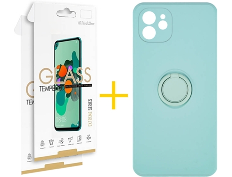 Carcasa + 2 Protectores de Pantalla para iPhone 12 Mini SKYHE Verde Agua