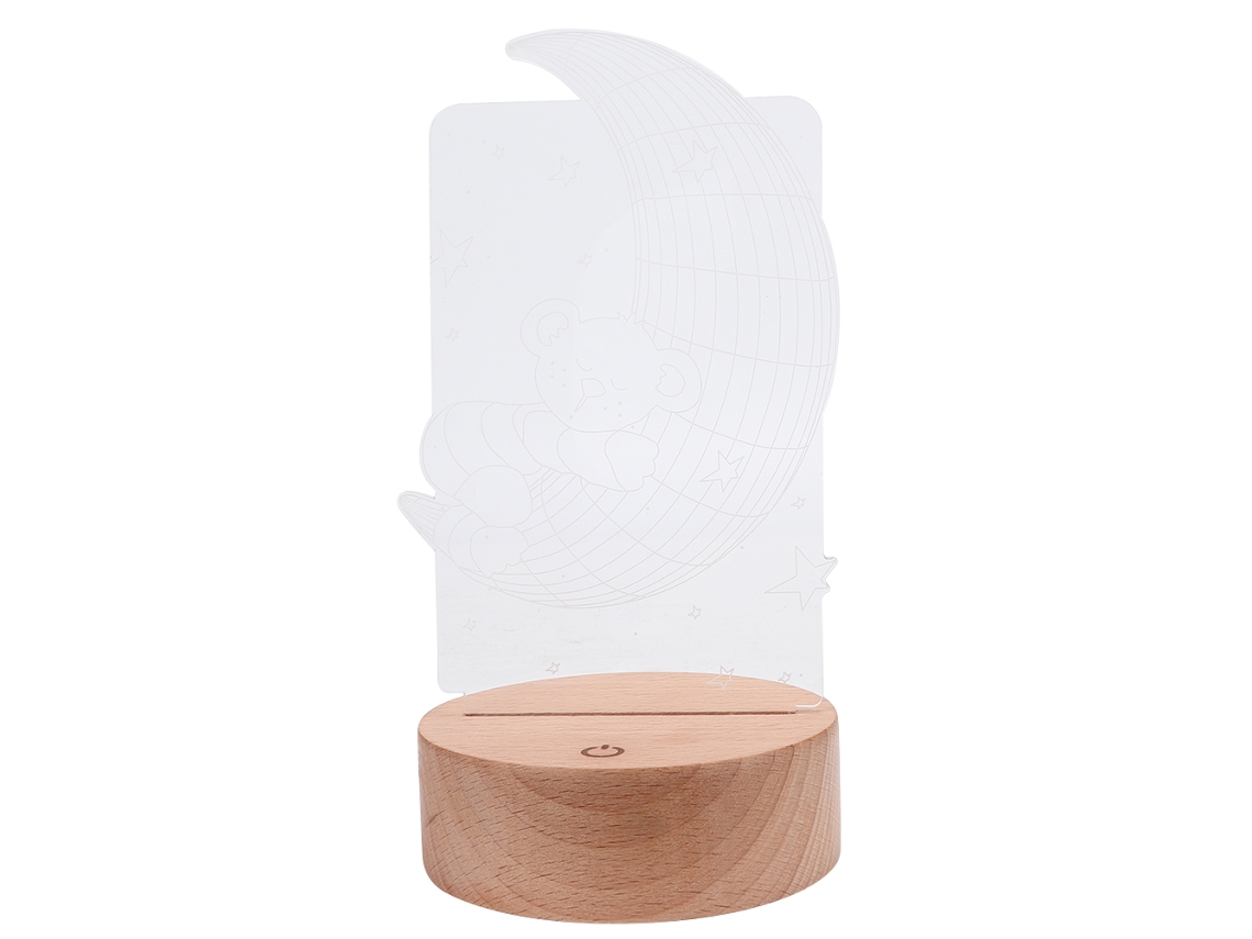 Lámpara LED colorida con panel acrílico 3D y USB, 7 colores, luz nocturna para niños.