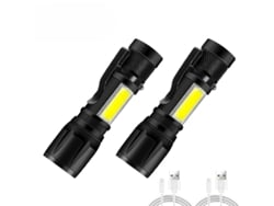 Linterna LED de alta potencia de 2000 lm, con pantalla de batería, recargable por USB, con zoom, ideal para camping y pesca. Aeuzwr