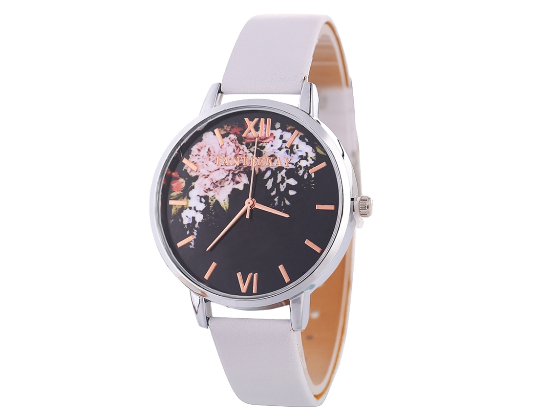 Reloj De Pulsera Informal De Estilo Coreano Para Mujer Con Correa De Cuero Blanco Zlf0532-c