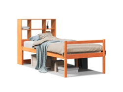 Maison Exclusive - Cama Con Estantería Sin Colchón Madera Maciza Marrón 75x190 Cm