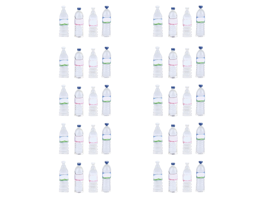 Ats-set De 40 Botellas De Agua Para Casa De Muñecas 4 Estilos Accesorios Miniatura Decoración