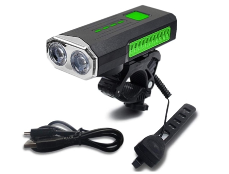 Linterna Led para bicicleta con luz de bocina eléctrica, luz nocturna para bicicleta con faro recargable para bicicleta Pr-Black ENZONS