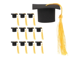 12 Mini Birretes De Graduación, Perfectos Para Decorar Pasteles.
