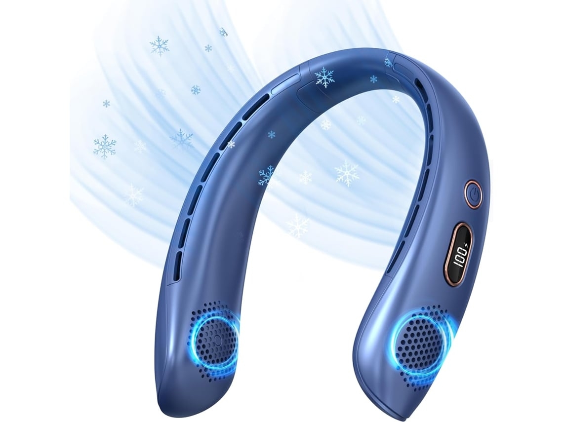 Ventilador de pesca portátil sin aspas, batería de 3000 mAh, recargable por USB, luz LED, refrigeración de 360°, 3 velocidades, Gusshious