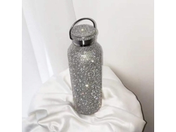 Botella de agua Rebe-Thermal de acero inoxidable con diseño de diamante para mujer, 500 ml, 750 ml, regalo de San Valentín, 500 ml.