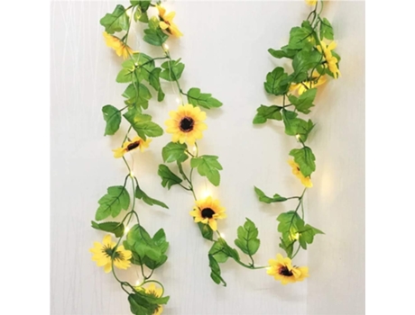 Cadena de luces con decoración de girasol, lámpara con 20 LED, luces nocturnas de hadas para el hogar/habitación/dormitorio/baño/boda/fiesta/decora...