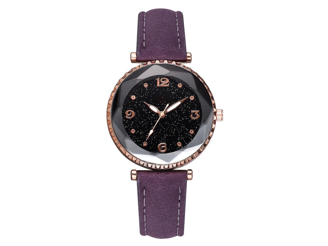 Reloj De Pulsera De Cuarzo Para Mujer Con Correa Fina De Pu, Estilo Sencillo Y Elegante (morado)