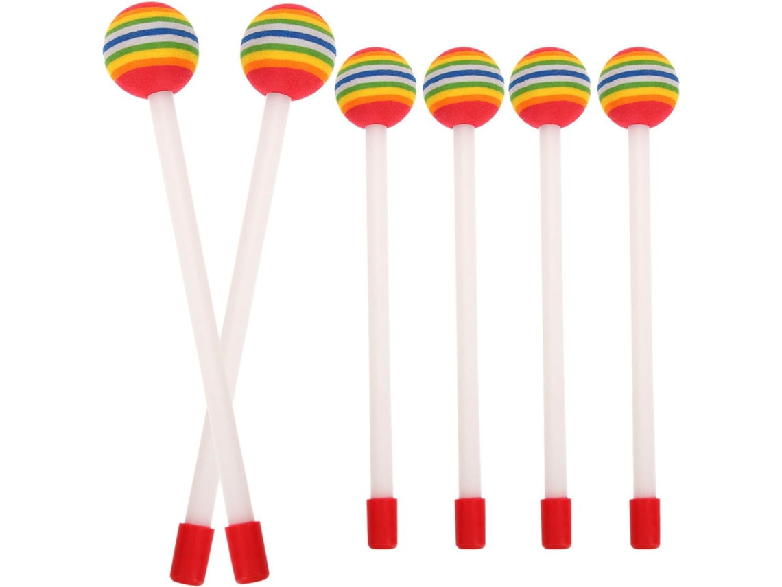 Juego De 6 Baquetas Para Niños Y Niñas, Diseño De Piruleta, Accesorio De Percusión Ligero Para Instrumentos Musicales.