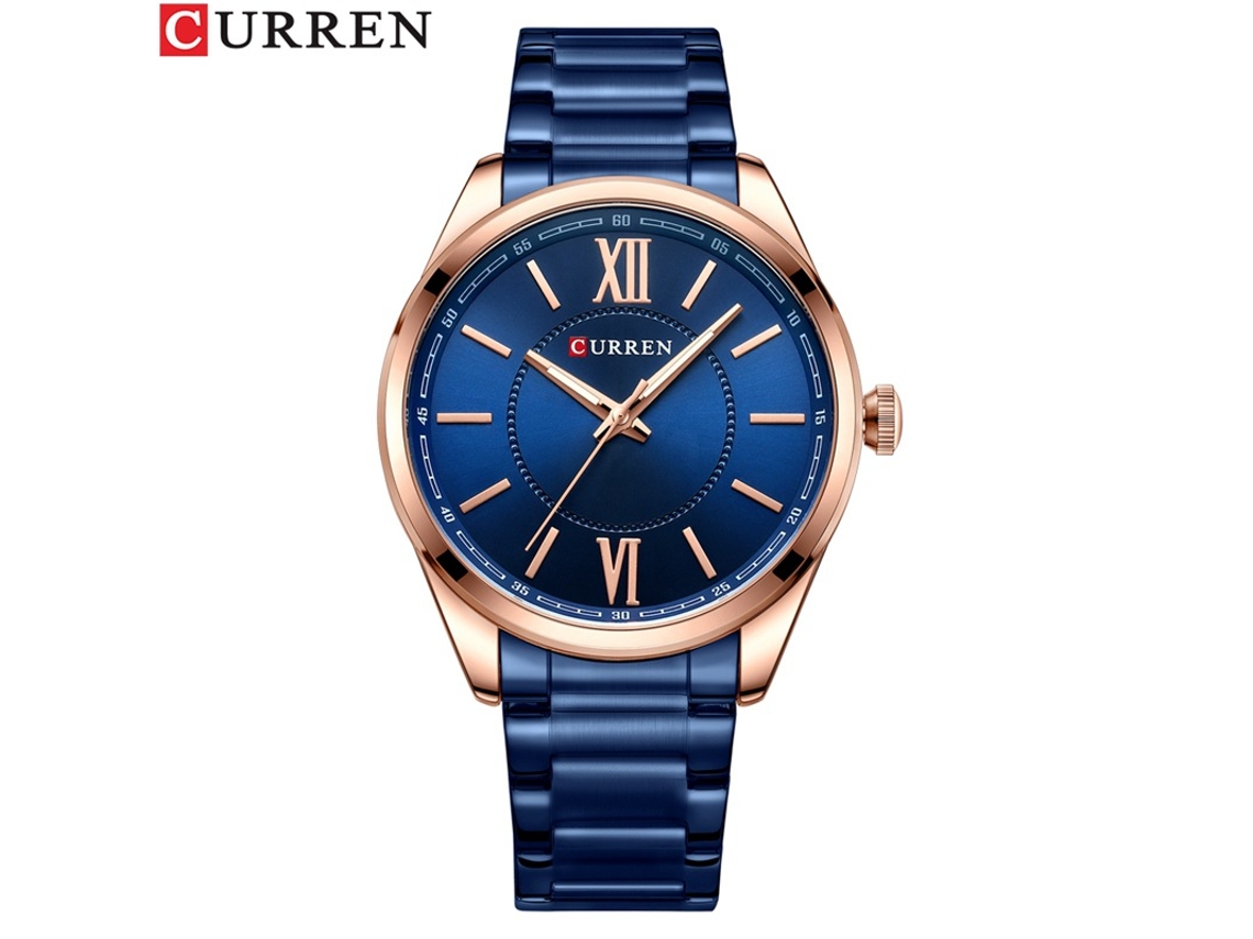 Reloj De Cuarzo Impermeable (azul), Estilo Delgado, Correa De Acero Inoxidable, Reloj De Negocios Elegante Para Hombre.