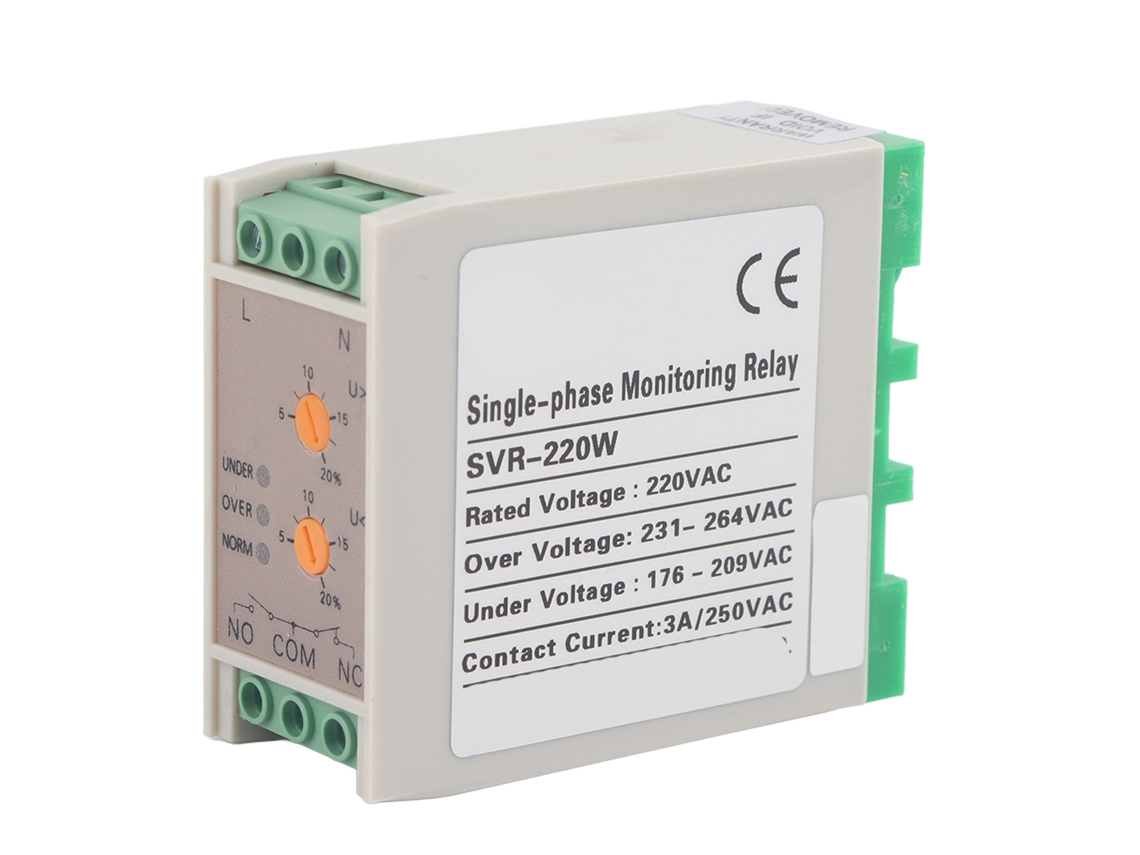Relé De Monitorización De Energía Monofásico Svr-220w Con Protección Ajustable Contra Sobretensión Y Subtensión, 220 V