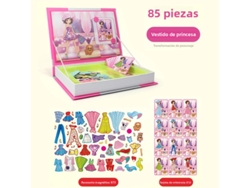 (Reina) Libro de rompecabezas magnético, con piezas magnéticas para combinar, animales, dinosaurios, números y otros elementos.