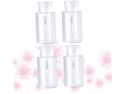 Conjunto De 4 Frascos De Apertar Para Loção E Tônico, Frascos Vazios Com Tampas Transparentes Para Viagem.