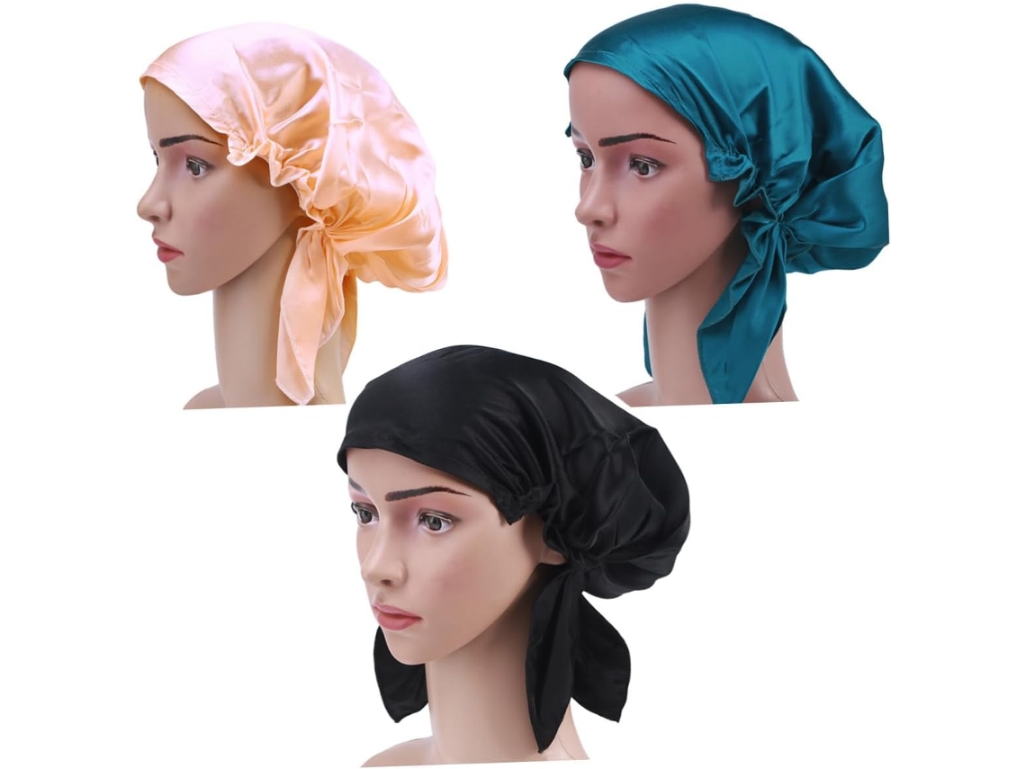 Gorro De Noche De Seda Mulberry Para Cabello Largo Y Liso, Apto Para Mujeres Y Niñas, Color Rosa.