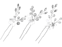 12 Delicadas Horquillas Para El Cabello, Ideales Como Accesorios De Boda Para Novias, Con Flores Y Perlas.