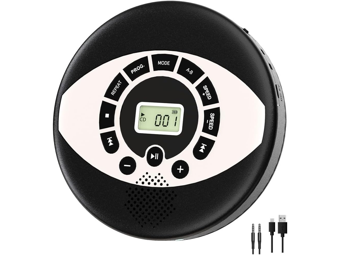 Reproductor De Cd Con Batería De 2000 Mah, Diseño A Prueba De Golpes Y Antideslizante, Dos De Alta