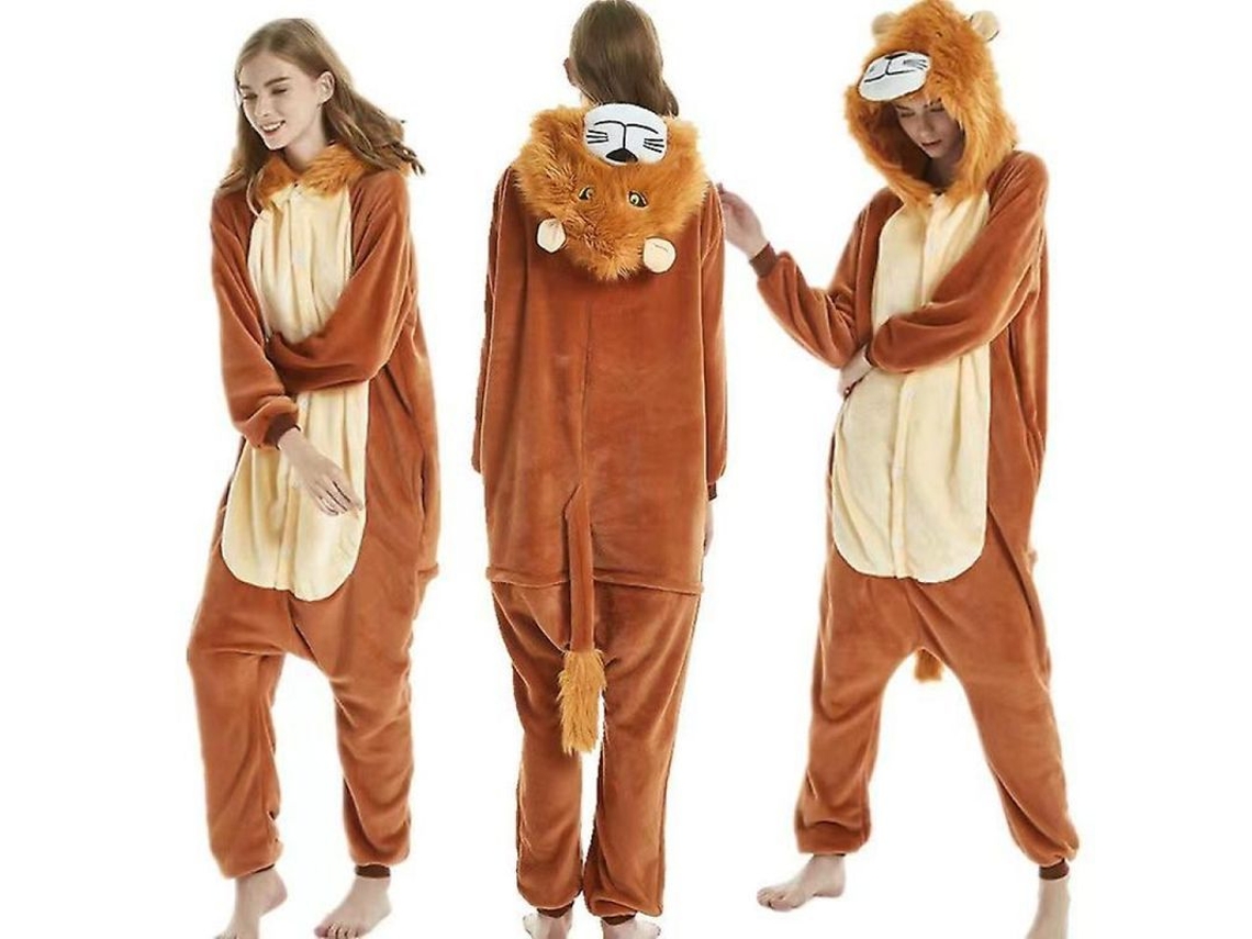 Disfraz Unisex De León Para Adultos, Pijama Kigurumi, Traje De Dormir De Franela Egb