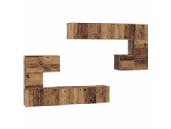 Maison Exclusive - Unidades De Tv 4 Pcs Madera Vieja Madera Contrachapada